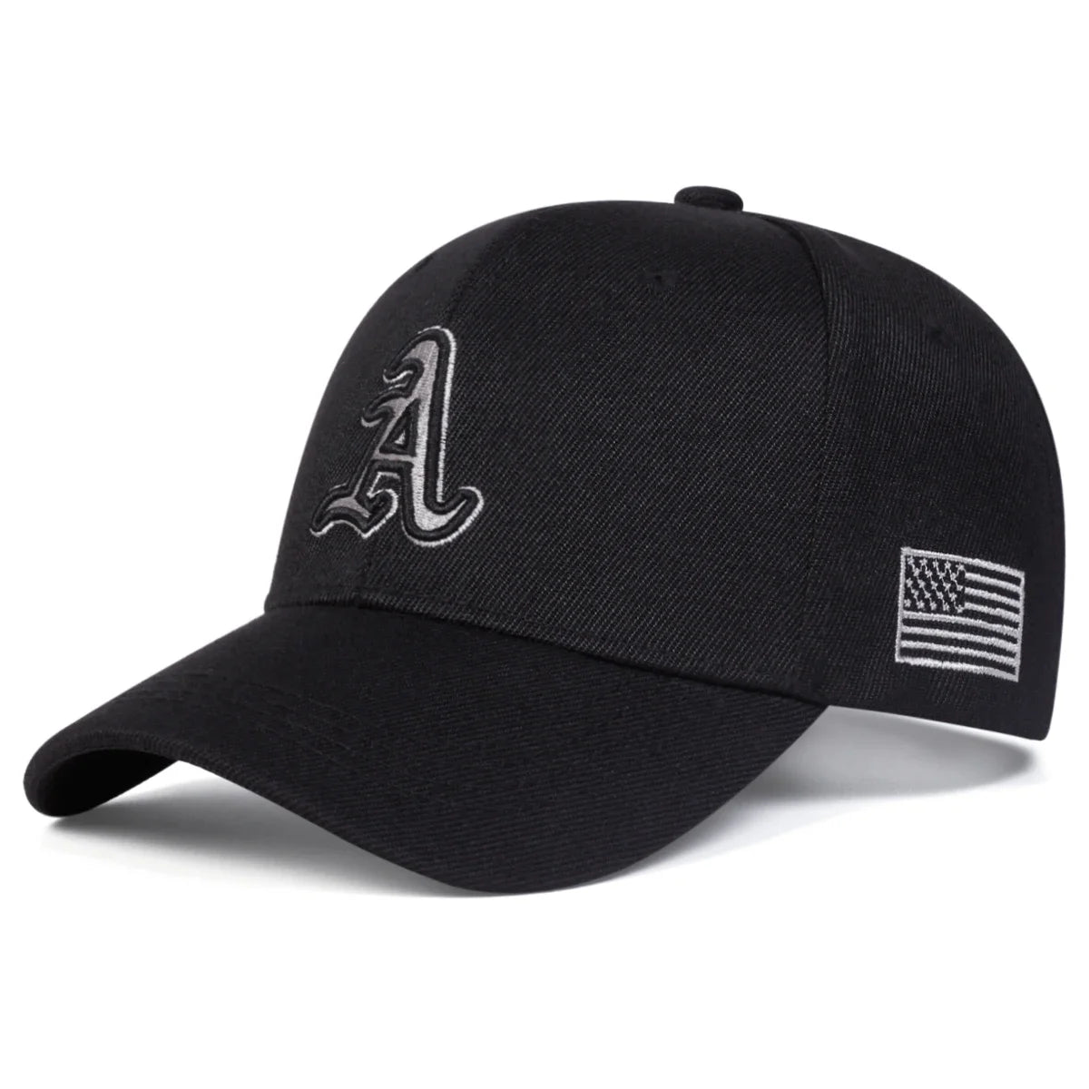 Unisex A Letter Embroidery Side American Flag Baseball Cap Spring Autumn Outdoor Adjustable Casual Hat Hip Hop Hat Sunscreen Hat