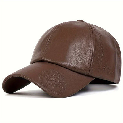 Unisex Vintage Leather Baseball Caps Spring Autumn Outdoor Sunscreen Hat Adjustable Casual Trucker Hats