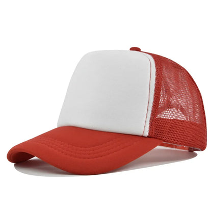 Solid Color Unisex Cheaper 5 Panel Trucker Hat For Adult Summer Net Baseball Cap Men Women Blank Mesh tentacle Sun Hat Visor
