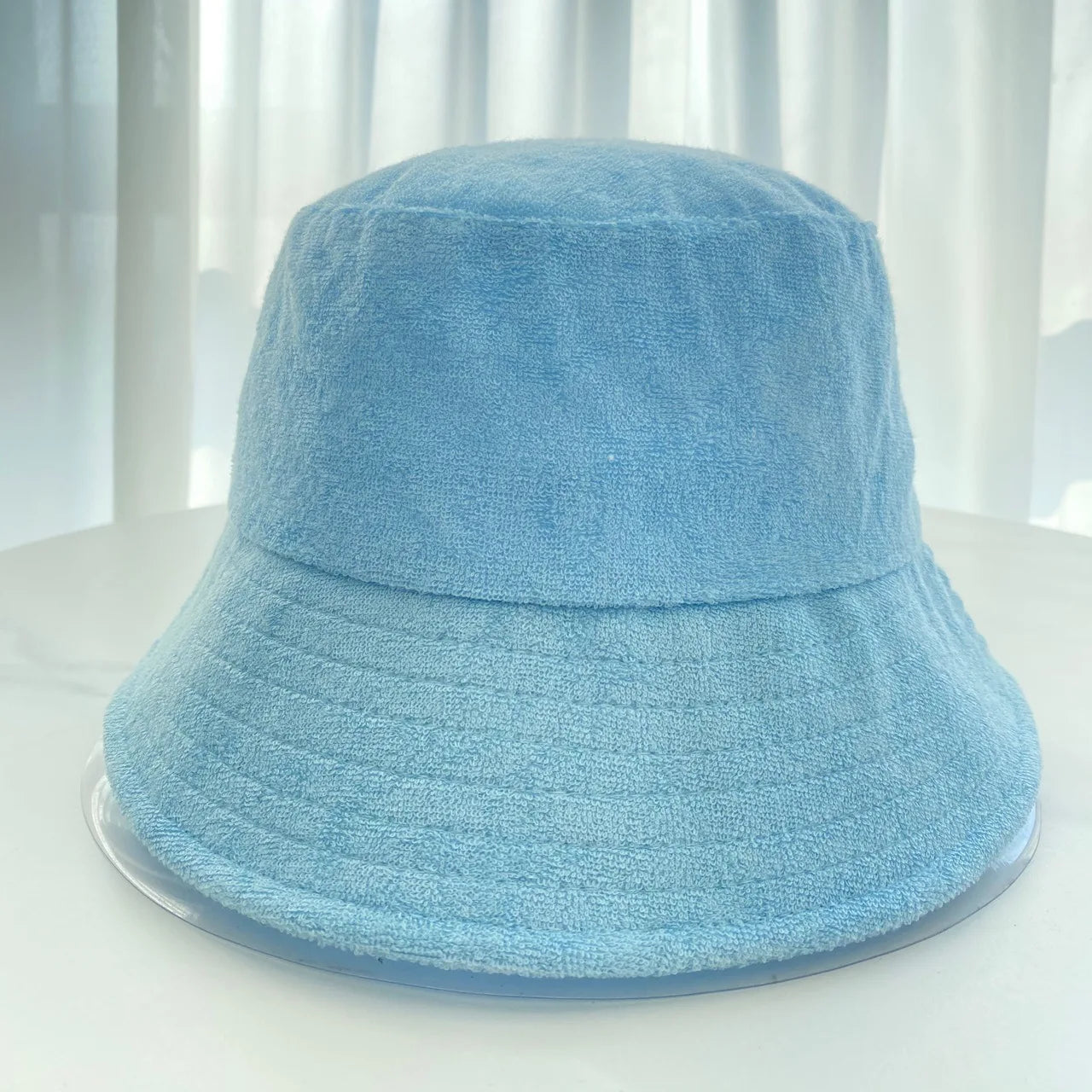 Simple Terry Cloth Towel Bucket Hat Spring Autumn Outdoor Panama Sun Fisherman Hat Unisex Candy Pure Color Fashion Cap