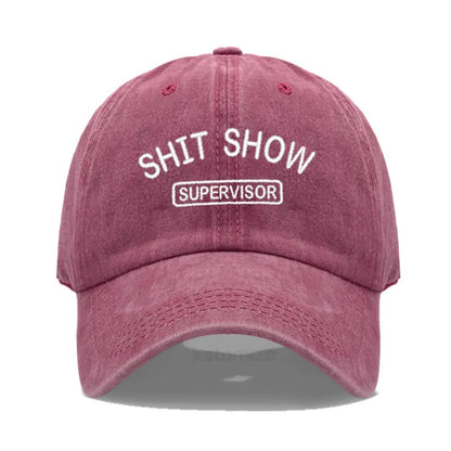 Men's Baseball Cap Women's Sport Golf Caps for Man Washed Cotton SHIT SHOW SUPERVISOR Embroidery Dad Hat Sun Hats Dropshipping