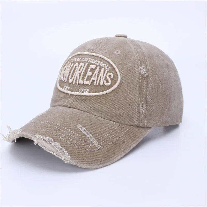 Unisex Vintage Washed Cotton Baseball Cap 2025 Embroidered Letter Snapback Hat for Men And Women Streetwear Outdoor Sports