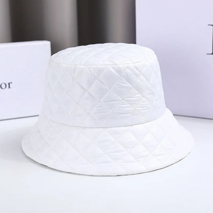 Autumn and Winter Bucket Hat Japanese Simple Solid Color Xiaoyan Tide Brand Down Warm Casual Versatile Basin Hat Children