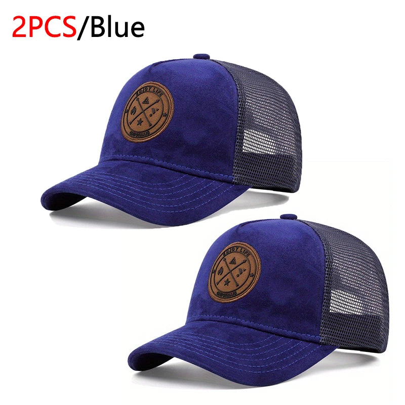 Unisex Mesh Snapback Cap – “ENJOY LIFE” Letter Patch Breathable Summer Trucker Hat