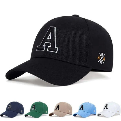 Unisex Letter A Embroidered Baseball Cap Adjustable Casual Outdoor Sun Protection Hat