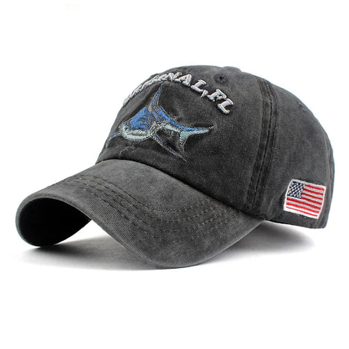 2025 New High Quality Wash Cotton America Flag Shark Men's Baseball Cap Women Snapback Hats For Men Bone Hip Hop Dad Hat Gorras
