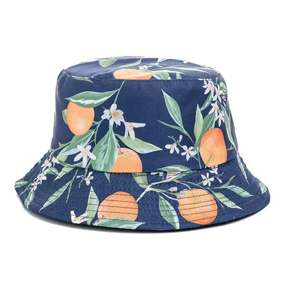 Unisex Bucket Cap Fruit Printing Hats Summer Double-sided Wear Man Women Cap Outdoor Sun Hat Classic Casual Panama Bucket Hat