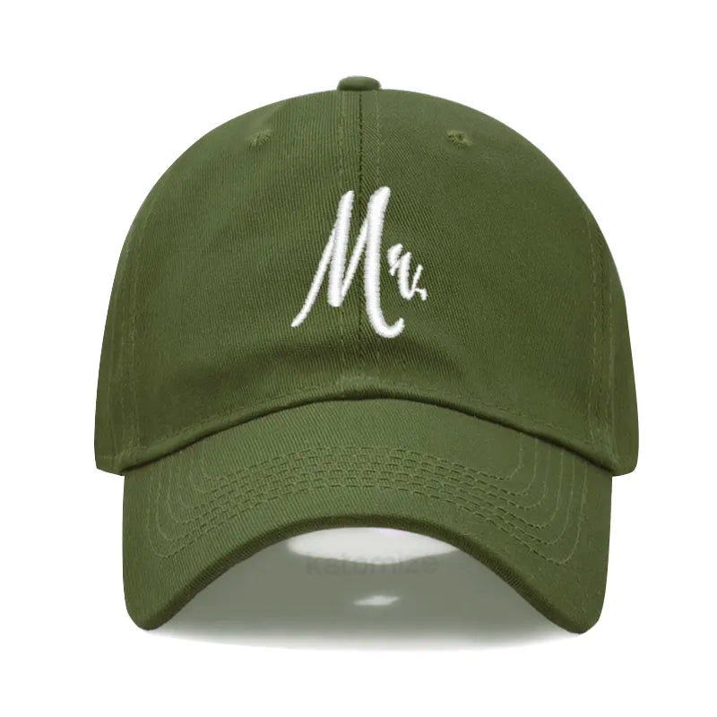 Matching Mr. & Mrs. Baseball Cap Men's Women's Cotton Embroidery Sport Golf Caps Bridal Gift Newlywed Honeymoon Wedding Gift