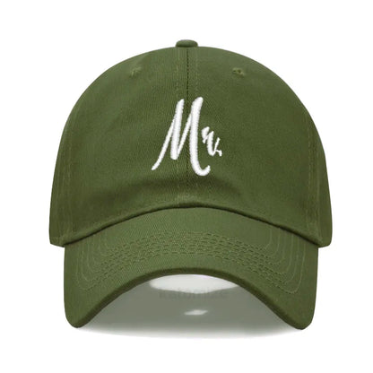 Matching Mr. & Mrs. Baseball Cap Men's Women's Cotton Embroidery Sport Golf Caps Bridal Gift Newlywed Honeymoon Wedding Gift