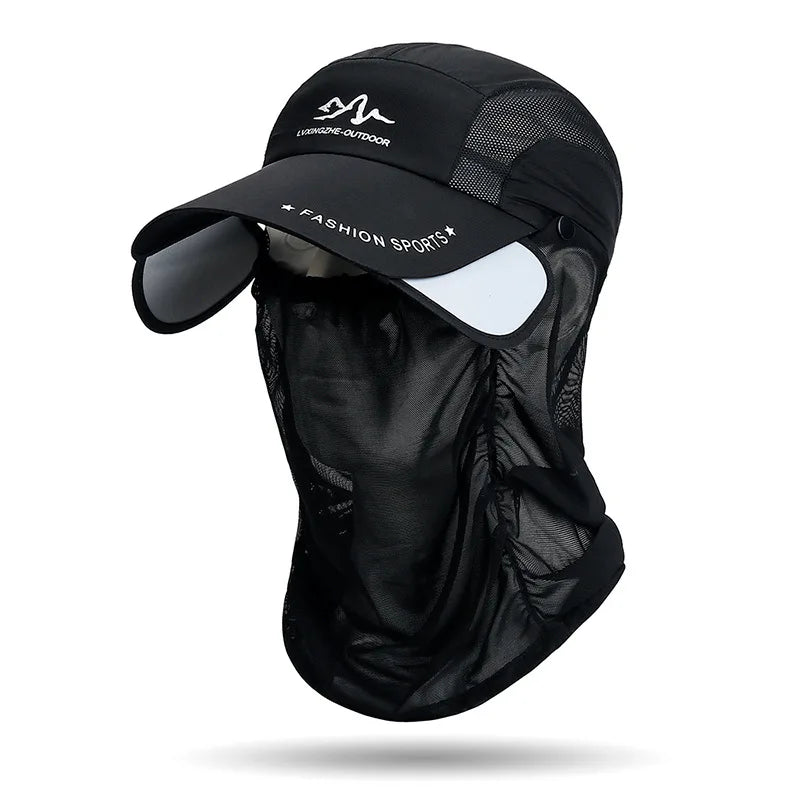 Unisex 360° Portable Fishing Sun Hat Detachable Adjustable Outdoor Cycling Hiking Sun Protection Hat