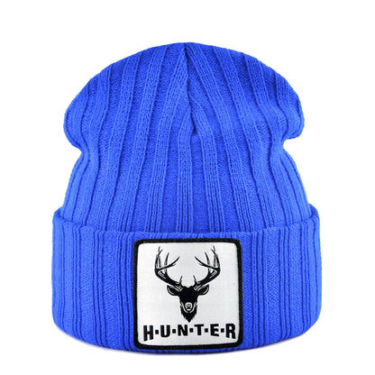 Knitted Skullies Beanie With Animals Patch Men Women Outdoor Casual Sport Hats Autumn Winter Solid Color Hip Hop Beanies