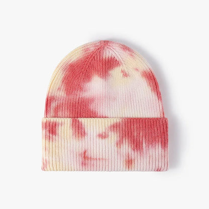 High Quality Fashion Women Men Autumn Winter Warm Beanie Hat Tie Dye Lady Male Knitted Wool Beanies Hat Cap For Women Men
