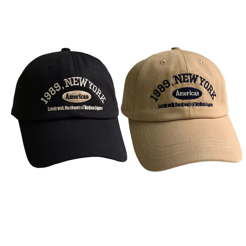 Unisex Korean Retro Baseball Cap Embroidered Letter Casual Street Style Hat
