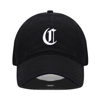 Old English Letter A-Z Embroider Baseball Cap For Men Womne High Quality Soft Cotton Fashion Team Sport Visors Snapback Caps