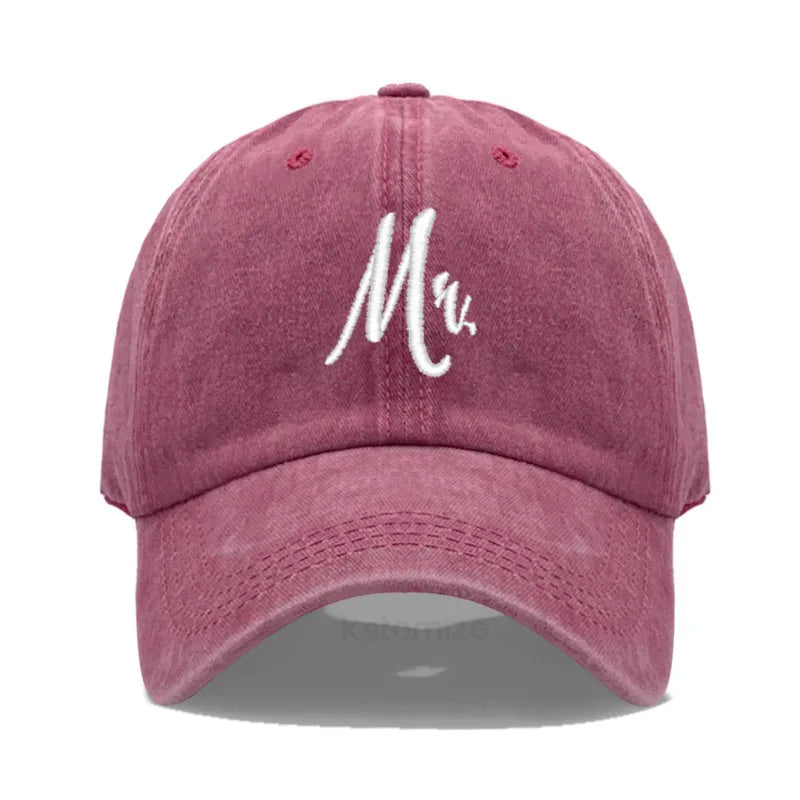 Matching Mr. & Mrs. Baseball Cap Men's Women's Cotton Embroidery Sport Golf Caps Bridal Gift Newlywed Honeymoon Wedding Gift