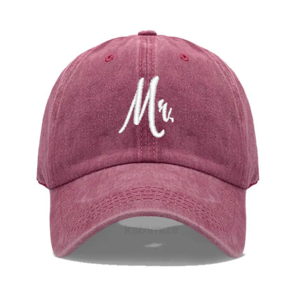 Matching Mr. & Mrs. Baseball Cap Men's Women's Cotton Embroidery Sport Golf Caps Bridal Gift Newlywed Honeymoon Wedding Gift