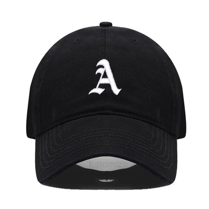 Old English Letter A-Z Embroider Baseball Cap For Men Womne High Quality Soft Cotton Fashion Team Sport Visors Snapback Caps