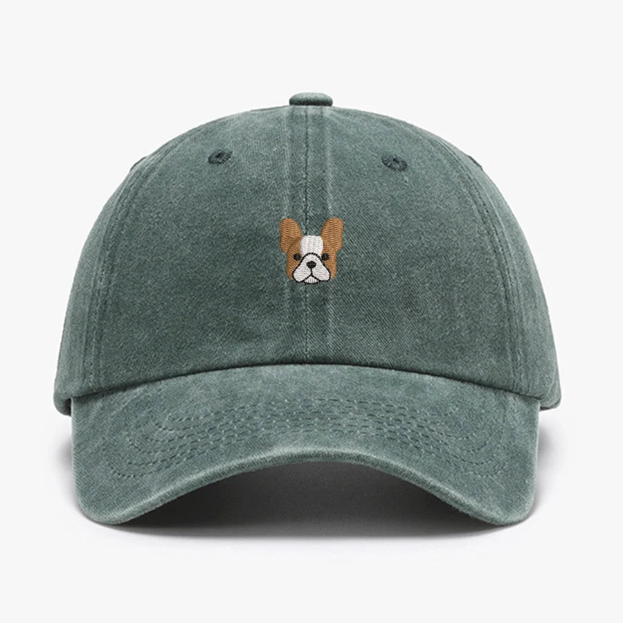 Embroidered Mini French BullDog vintage cotton Baseball caps Men Women Washed Hat Sports Fishing Dad Summer Peaked cap