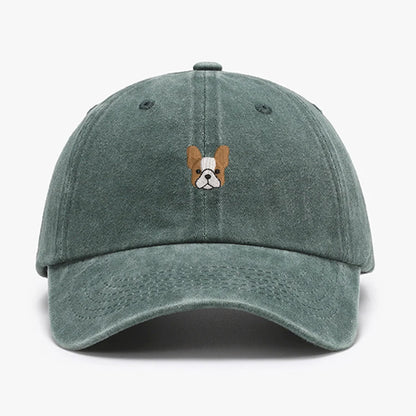 Embroidered Mini French BullDog vintage cotton Baseball caps Men Women Washed Hat Sports Fishing Dad Summer Peaked cap
