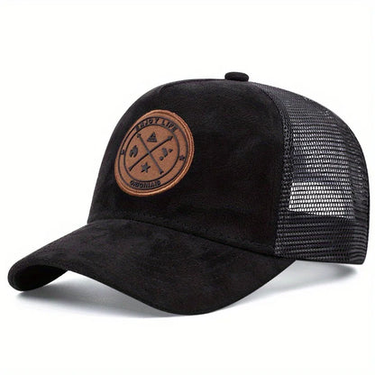 Unisex Mesh Snapback Cap – “ENJOY LIFE” Letter Patch Breathable Trucker Hat