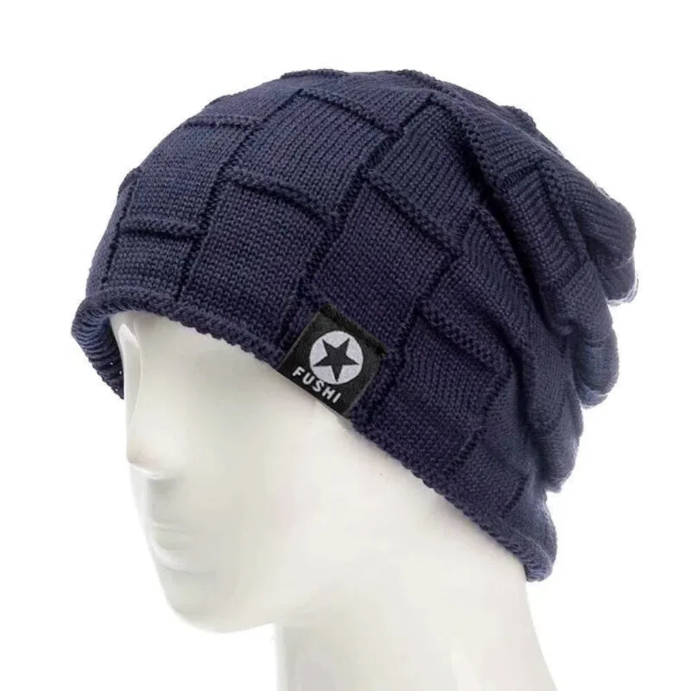 New Unisex Fleece Lined Beanie Hat Knit Wool Warm Winter Hat Thick Soft Stretch Hat For Men And Women Fashion Skullies & Beanie