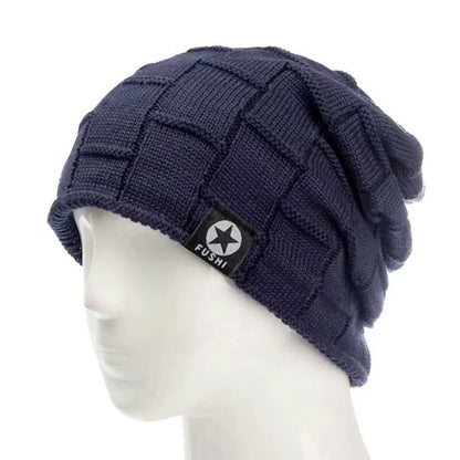 New Unisex Fleece Lined Beanie Hat Knit Wool Warm Winter Hat Thick Soft Stretch Hat For Men And Women Fashion Skullies & Beanie