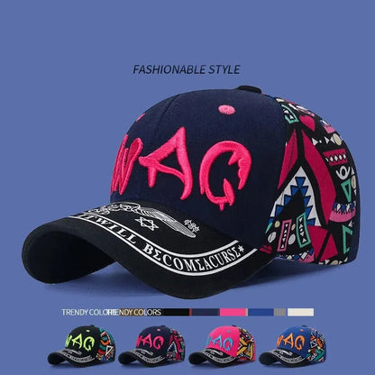 Women’s Printed Baseball Cap – Korean Style Embroidered Casual Summer Sun Hat