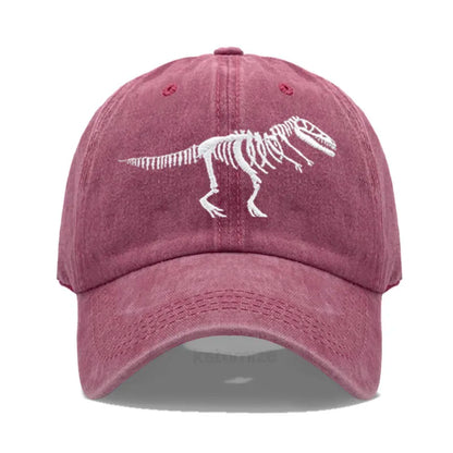 Cotton Baseball Cap for Men Women Unisex Embroidery Dinosaur Tyrannosaurus Rex Dad Hat Protection Outdoor Sports Golf Caps