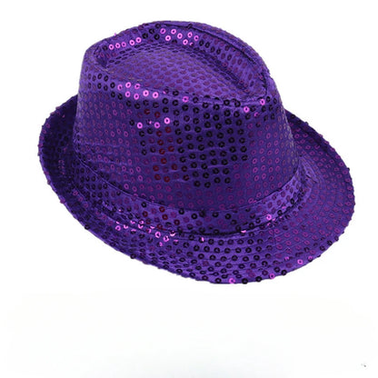 British Top Jazz Hat Bucket Hat Men Women Stage Performance Sequin Hat Shining Christmas Fedoras Party Parent Child Hat Hollween