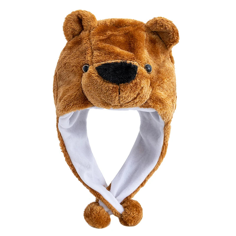 Hot Sale Unisex Funny Frog 3D Animal Style Decorative Hat Couple Cap For Man Women Plush Winter Lovely Fur Hat