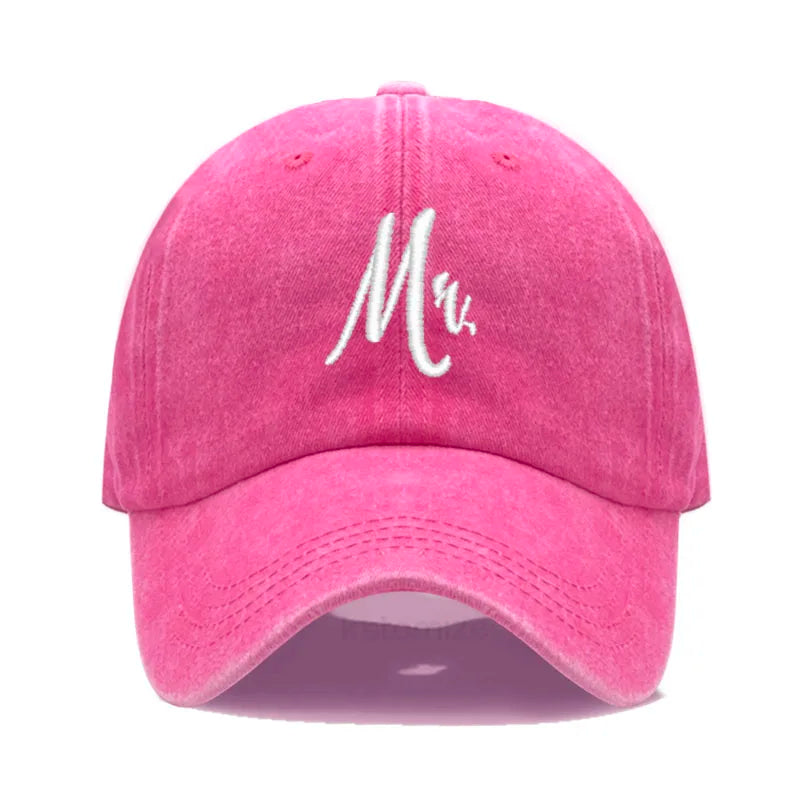 Matching Mr. & Mrs. Baseball Cap Men's Women's Cotton Embroidery Sport Golf Caps Bridal Gift Newlywed Honeymoon Wedding Gift