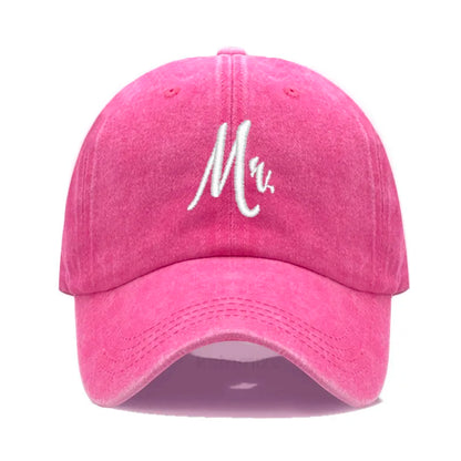 Matching Mr. & Mrs. Baseball Cap Men's Women's Cotton Embroidery Sport Golf Caps Bridal Gift Newlywed Honeymoon Wedding Gift