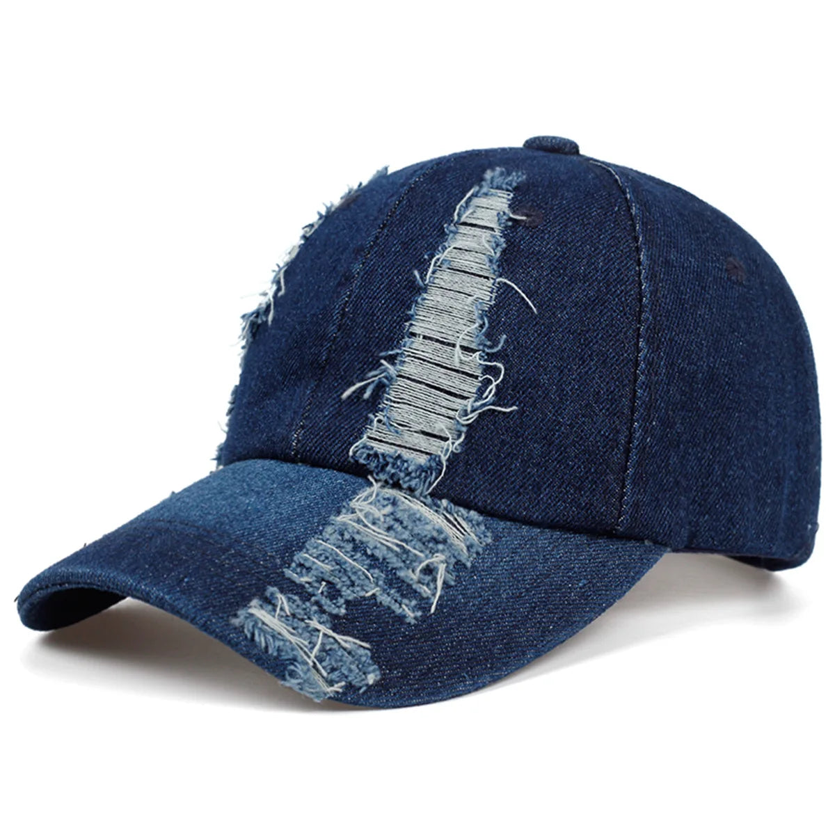 Dark Punk Rabbit Ears Peaked Hat Denim Hole Baseball Cap Women's Trendy Chain Hip-Hop Personalized Abby Style