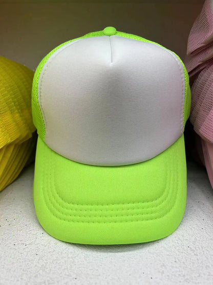 1 Piece Summer Trucker Hat Men Women Net Polyester Baseball Cap Blank Mesh Dad Hats Adjustable Sun Hat Visor