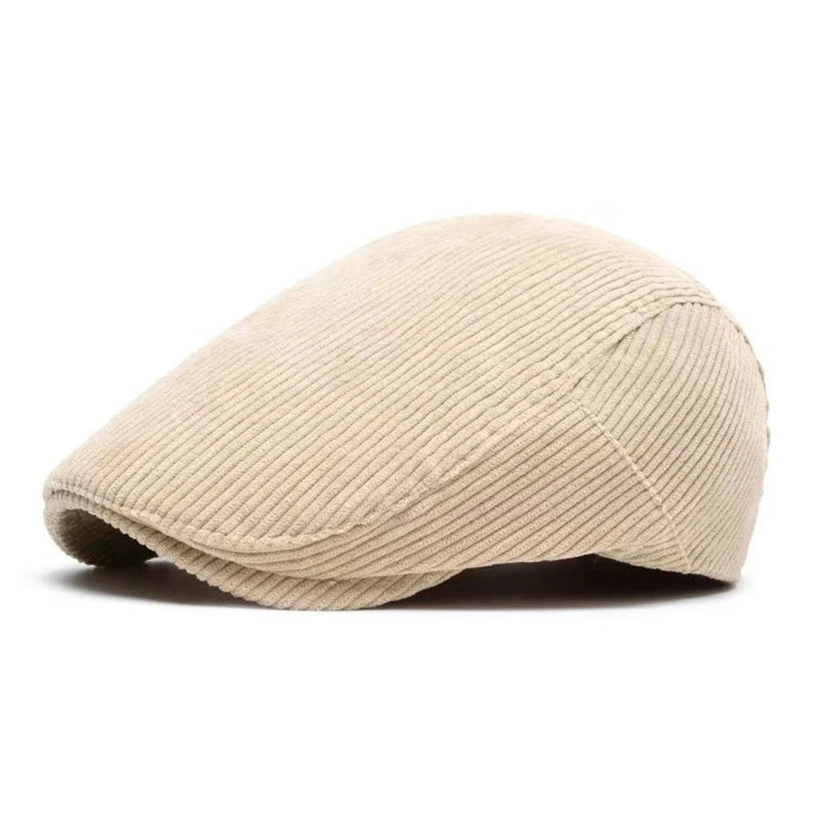 New Men's Casual Versatile Forward Hat Corduroy Breathable Literary Retro All-Season Beret