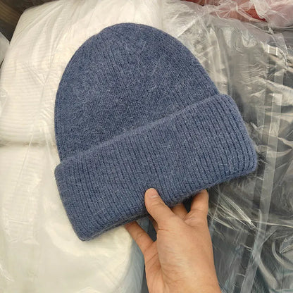 Winter Hats For Women Men Unisex Beanies Luxury Rabbit Fur Thermal Hat Soft Thick Keep Warm Casual Bonnet Baggy Cap New