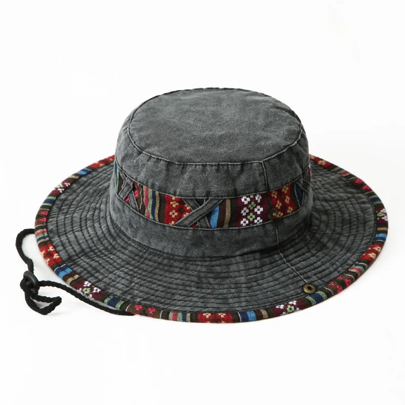 Unisex Summer Bucket Hat – Outdoor Camping Fishing Hiking Sun Cap, Foldable Cowboy Style