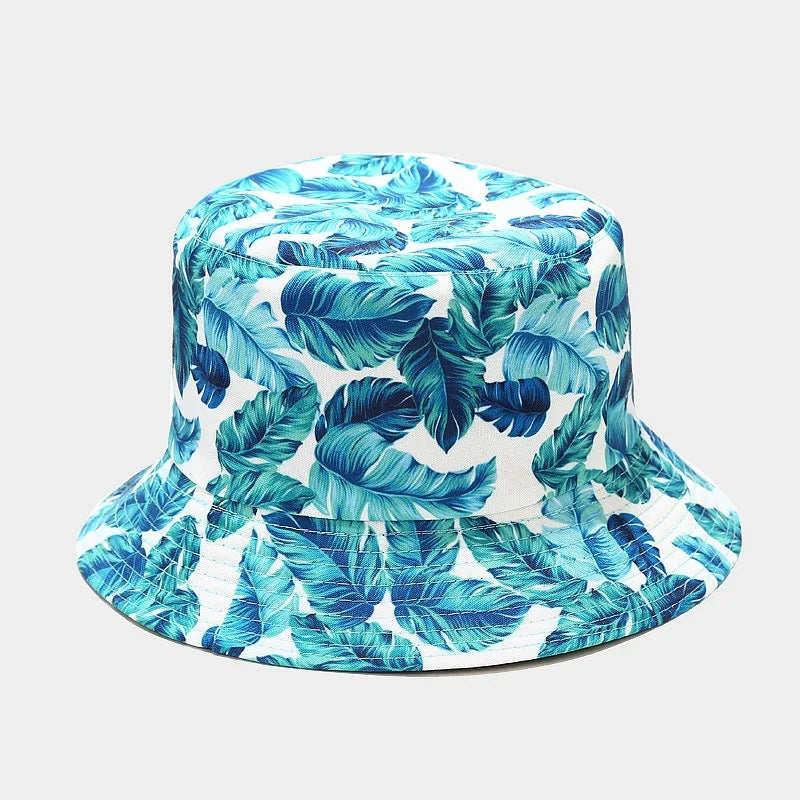fashion plant printing pattern fisherman hat spring and summer outdoor sun protection fisherman cap unises fishing caps