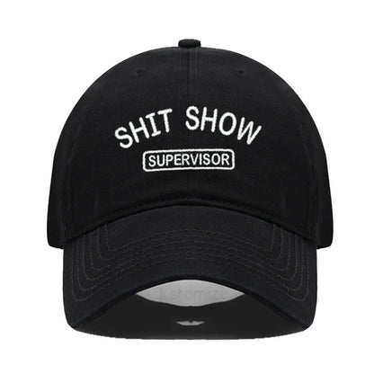 Men's Baseball Cap Women's Sport Golf Caps for Man Washed Cotton SHIT SHOW SUPERVISOR Embroidery Dad Hat Sun Hats Dropshipping