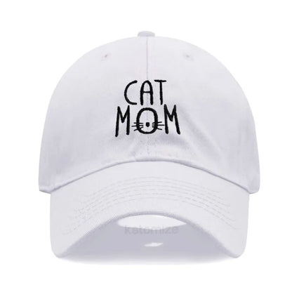 CAT MOM Embroidered Baseball Cap for Women Men Fashion Adjustable Soft Washed Cotton Dad Hat Unisex Classic Golf Caps