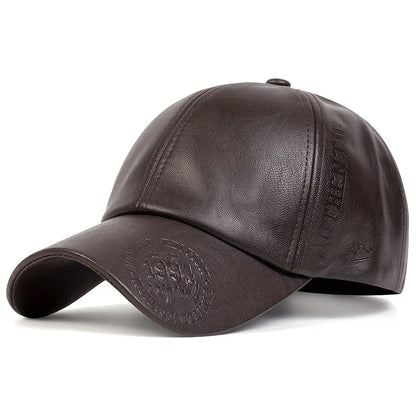 Unisex Vintage Leather Baseball Caps Spring Autumn Outdoor Sunscreen Hat Adjustable Casual Trucker Hats