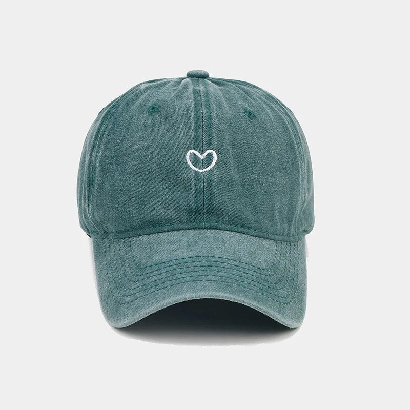 Washed Cotton Baseball Cap Women Men Soft Top Embroidered Love Retro Simple Summer Snapback Hats For Women Outdoor Dad Hat New