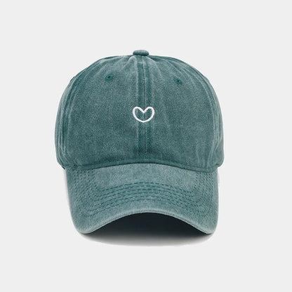 Washed Cotton Baseball Cap Women Men Soft Top Embroidered Love Retro Simple Summer Snapback Hats For Women Outdoor Dad Hat New