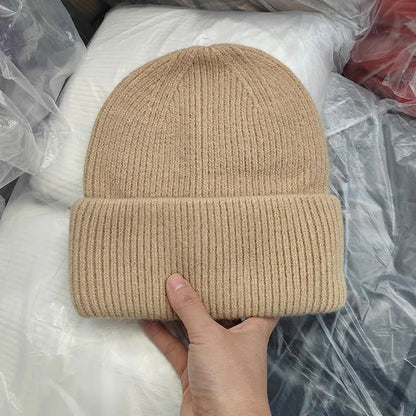 Winter Hats For Women Men Unisex Beanies Luxury Rabbit Fur Thermal Hat Soft Thick Keep Warm Casual Bonnet Baggy Cap New