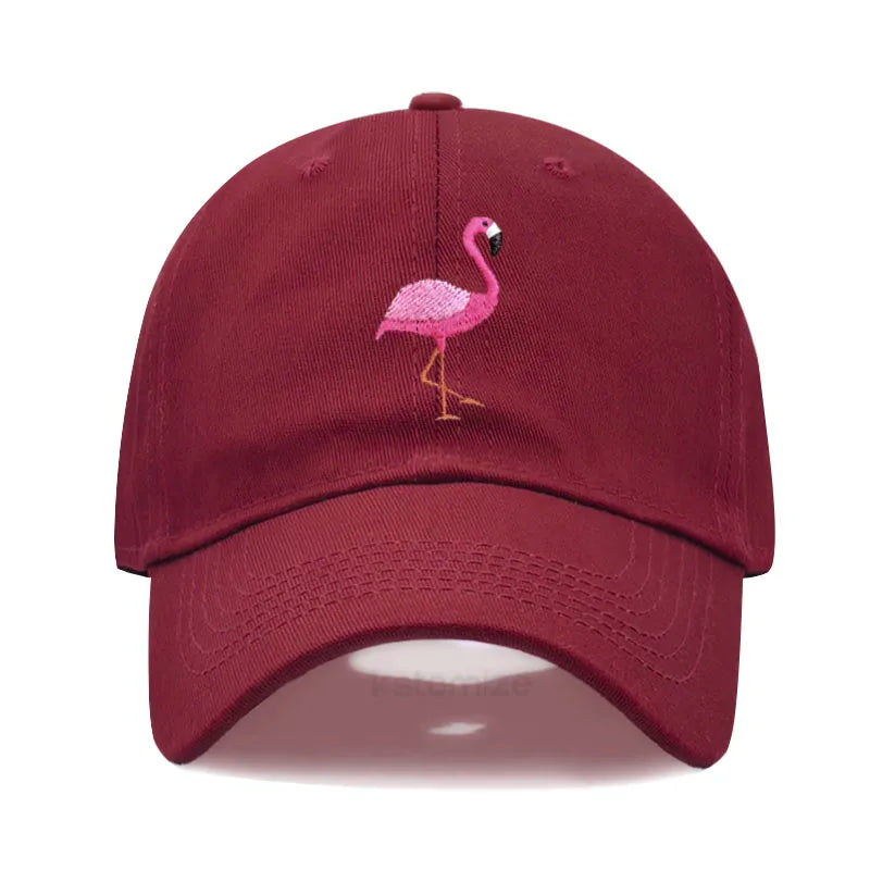 Animal Embroidery Flamingo Baseball Caps for Men Women Retro Soft Washed Cotton Dad Hat Snapback Cap Wholesale Dropshipping