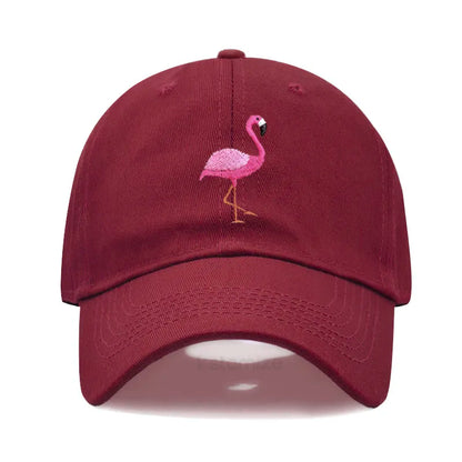 Animal Embroidery Flamingo Baseball Caps for Men Women Retro Soft Washed Cotton Dad Hat Snapback Cap Wholesale Dropshipping