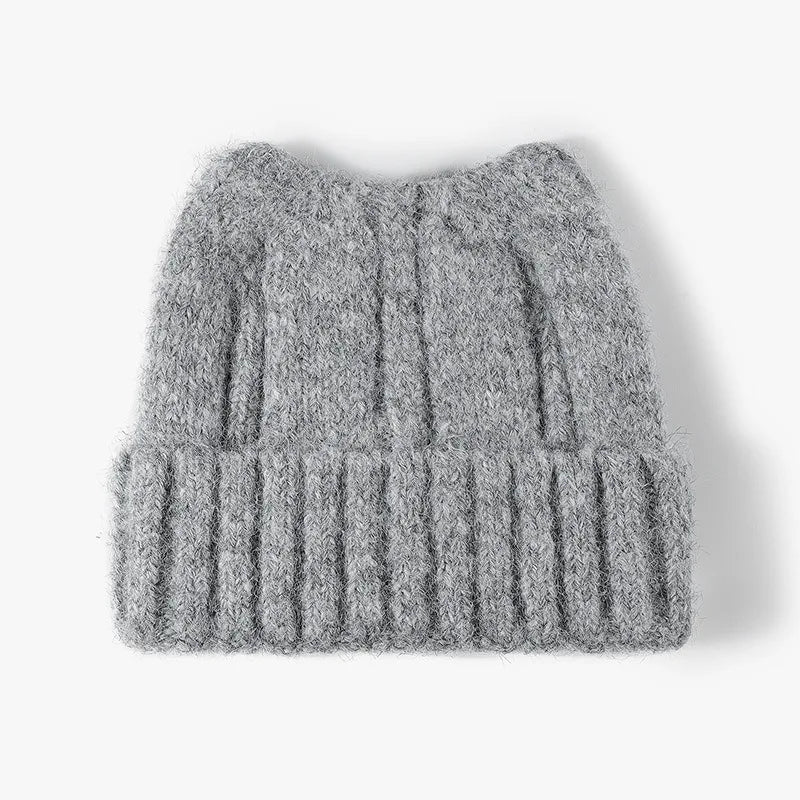 New Cool Autumn Winter Women Thick Wool Cute Beanie Hat Cat Ear High Quality Outdoor Warm Knitted Beanie Cap Hat For Women