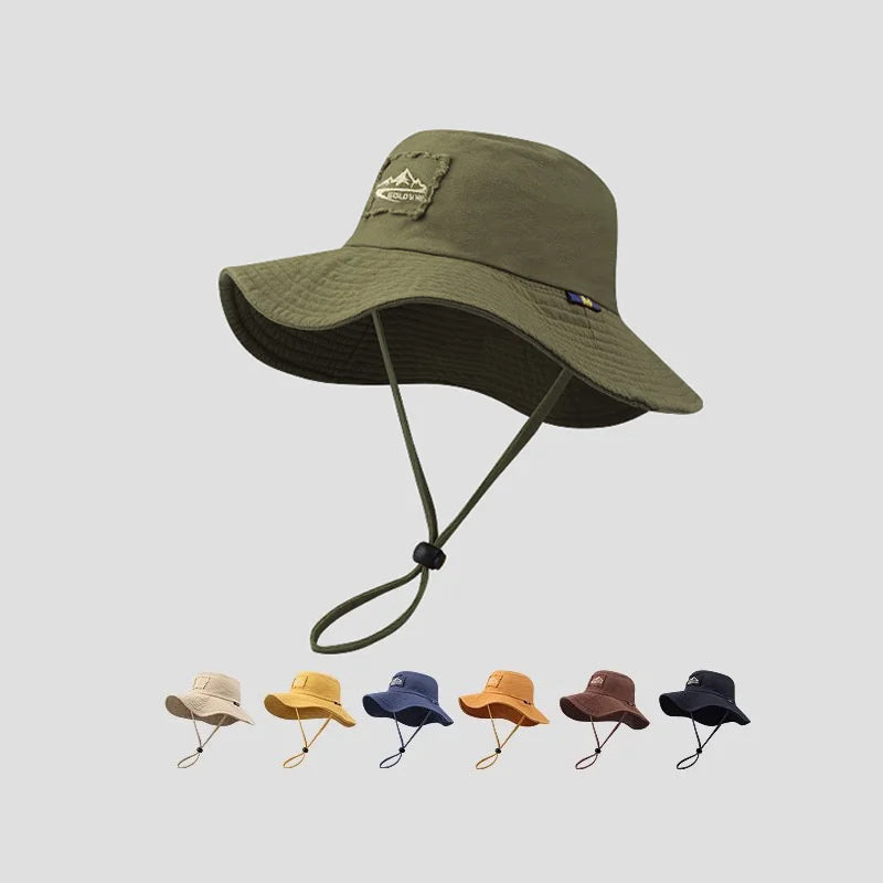 Unisex Wide Brim Bucket Hat – UV Protection Outdoor Fishing Hiking Safari Sun Hat