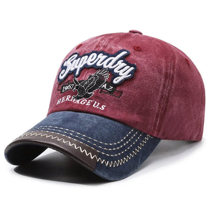 Unisex Sporty Cotton Washed Baseball Cap - Stylish ORIGINAL THE BLACK Letter Embroidery, Casual Sunshade for Outdoor Sports