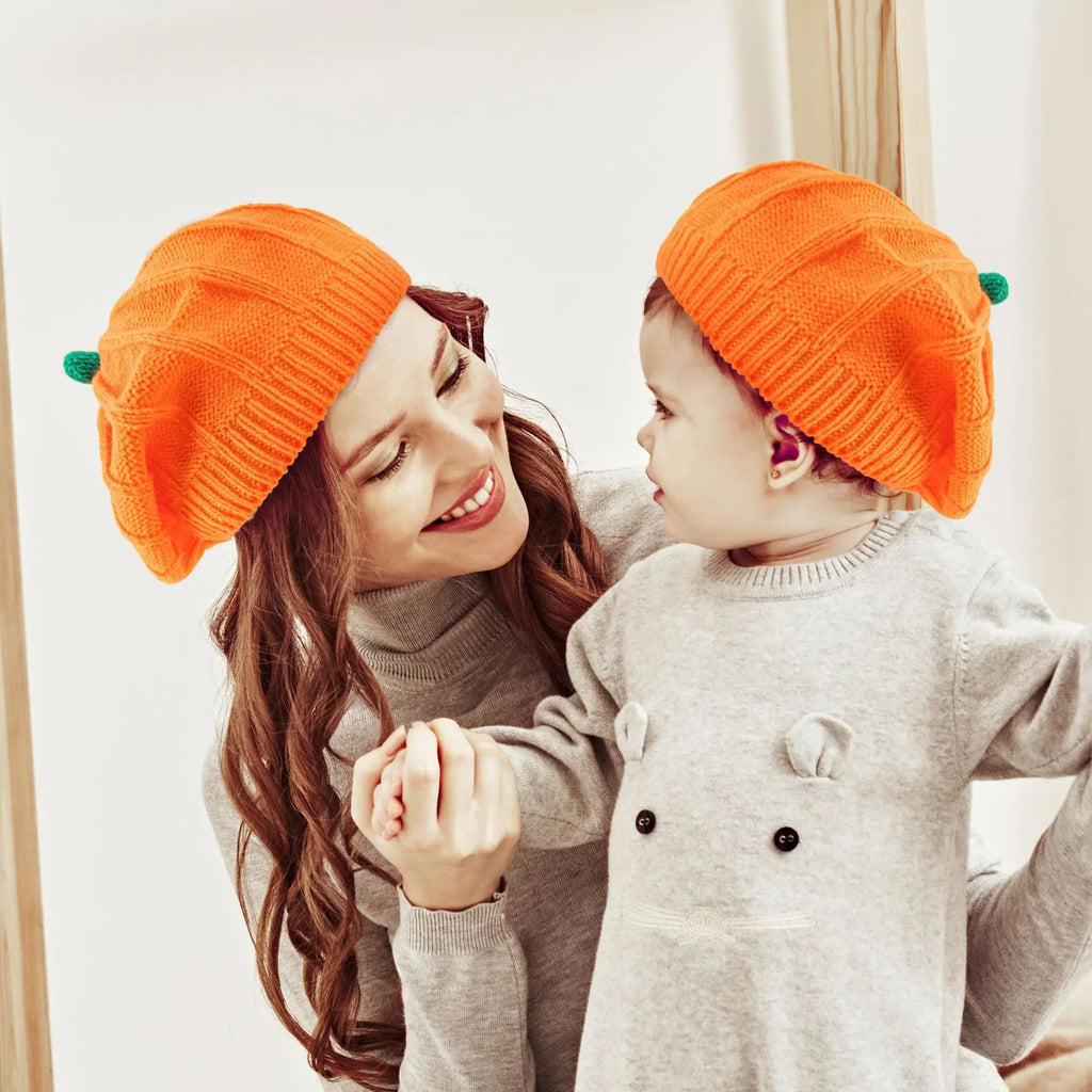 2022 Knitted Cute Hallowmas Hat Cap Adult Child Soft pumpkin Beanie Cap Hat For New Year Kids Hallowmas Gift